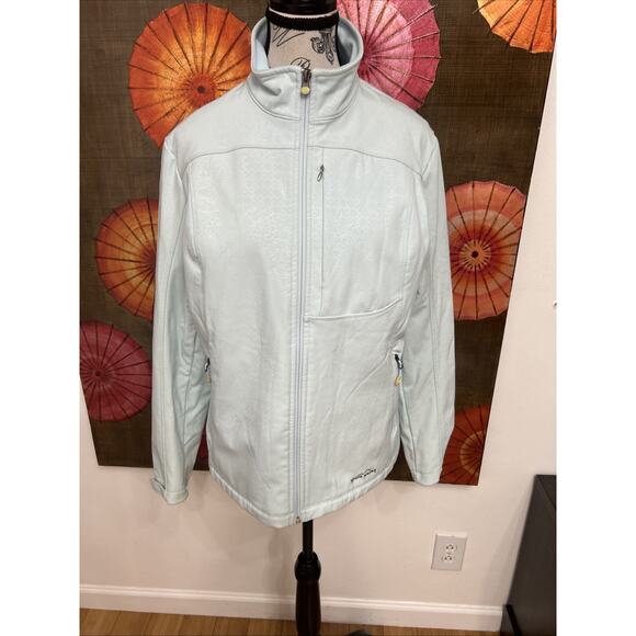 Eddie Bauer Full Zip Baby Blue Jacket Outdoor Style Athleisure Wear Hiking Sz XL - Picture 1 of 6